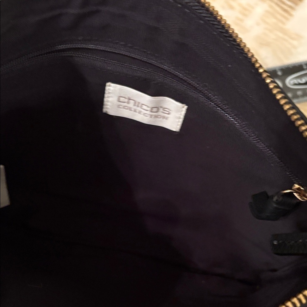 Chico's Animal Print Crossbody Bag with Black Tassel - Picture 8 of 10